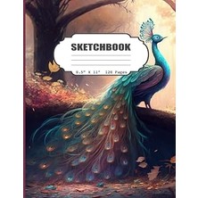 Renas Store Sketchbook: Peacock Blank Sketch Book For Kids, Adults, Artist Notebook/journal For Drawing, Writing, Sketching Or Doodling, Blank Paper, 120 Blank Pages, 8.5X11 (Blank Drawing Book)