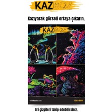 Renas Store Kazboz Kazıma Sanatı Seti, Hayvanlar Temalı, Kağıt, 205X290 Mm, Ahşap Kalem Dahil
