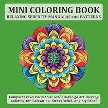 Renas Store Mini Coloring Book Relaxing Serenity Mandalas And Patterns: Compact Travel Pocket Size 6x6″ On-The-Go Art Therapy Coloring For Relaxation, Stress Relief, Anxiety Relief