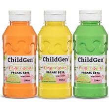 Renas Store Süper Yıkanabilir 3'lü Parmak Boya Seti (3X350ML) (Turuncu-Sarı-Yeşil)