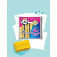 Renas Store Vindex Klasik Yeşil Bulaşık Süngeri Oluklu 8'li