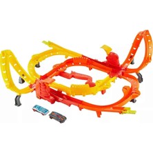 Renas Store Hot Wheels Hot Ones Turbo Oyun Parkuru, 1:64 Ölçekli 2 Araç ve Kolayca Birleştirilebilen Pistle Başa Baş Yarış ve Akrobasi, JFH35