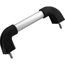 Renas Store Plastik Profil Boru Kulp Krom-Siyah Çekme Kol 10X25X68X200MM (2 Adet M8X40 Civata + Somun)