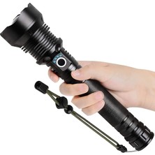 Renas Store Valkyrie Şarjlı LED Ultra Güçlü El Feneri 2400MAH Zoom Darbeye Suya Dayanıklı 1. Kalite