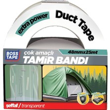 Renas Store Boss Tape Seffaf Duct Onarim Bandi, 48 mm x 25 M, Seffaf