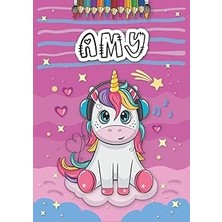 Renas Store Amy: Livre De Coloriage Personnalisé Pour Amy | Licorne | Cadeau D'anniversaire Pour Fille ... | 4 À 8 Ans | 25 Motifs De Licorne Avec Le Prénom Amy, Grand Format A4 (21 x 29.7 Cm)