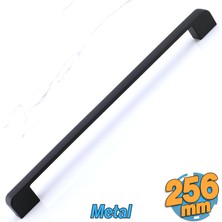 Renas Store BADEM10 Radus Siyah Metal Kulp 256 mm - 25.6 cm Mobilya Çekmece Mutfak Dolabı Dolap Kulpları Kulbu Kulpu