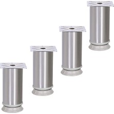 Renas Store 4 Adet Nobel Mobilya Masa Puf Sehpa Ayağı Ayarlanabilir Metal Ayak 10 cm
