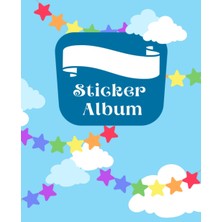 Renas Store Independently Published Sticker Album Blank Journal: Write Your Name Personalized Blank Sticker Collecting Book Sky And Rainbow Theme For Kids Boys And Girls
