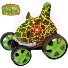 Renas Store Uzaktan Kumandalı Dinozor Araba 360° Hareketli, Pilli,ışıklı, Drift Atan Full Fonksiyon, Ön Tekerlekleri Akrobat Dönebilen Araba (Yeşil)