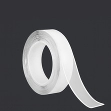 Renas Store Çift Taraflı Şeffaf Nano Silikon Bant 18 mm 1 mt Güçlü Yapışkan Iz Bırakmaz Şeffaf Bant
