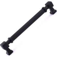 Renas Store Grip Desenli Mat Siyah Metal Kulp 192 mm Mobilya Çekmece Mutfak Dolabı Dolap Modern Kapak Kulpları