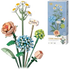 Renas Store FUN4KID Mini Bloklar Çiçek Buketi Yapı Seti, Yapay Çiçek Yapı Taşları, Ev Dekorasyonu, 680 Adet, 8 – 12 Yaş Arası Kızlar Için Yaratıcı Botanik Koleksiyonu (Papatya / Ortanca / Gül / Gül Goncası)