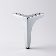 Renas Store Metalon 20 cm Gümüş Krom Metal Mobilya Ayağı Modern Koltuk Dayanıklı Üçgen Ünitesi Ayağı Ayakları