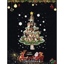 Renas Store Christmas Sketch Book: Cavalier King Charles Spaniel Christmas Tree Xmas Light Gift, 120 Pages Help You Design Your Ideas Size 8.5 x 11 Inches Sketchbook