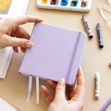 Renas Store 12X12 cm Sert Kapak 80 Yaprak 140 Gr. Eskiz Defteri - Sketch Book - Lila