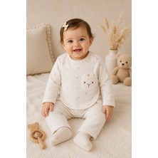 Masilya Brand Bebek %100 Pamuk Ayıcık Cepli 2 Parça Alt Üst Takım