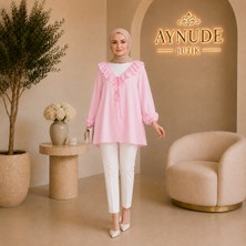 Aynude Fırfır Yaka Kadın Gömlek