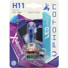 Renas Store Photon Ampul H11 12V 55W Xen Vision (Tekli Blister) (Beyaz Işık) 6000K Pht PH5511 Dv B1