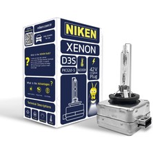 Renas Store Niken D3S 6000K Beyaz Xenon Far Ampulü, 42V, 35W, PK32D-5, 6000K