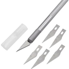 Renas Store Knife Tasarım Hobi Neşter Kretuar Bıçağı 5 Uç Yedekli Set
