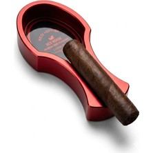 Renas Store Lüks Metal Puro Küllüğü - Tekli Taşınabilir Puro Standı ve Kül Tablası, Özel Kırmızı Tasarım, Premium Puro Aksesuarı ve Erkek Hediye Seti