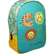 Renas Store Wiggle Smiley Baby Lisanslı Sevimli Hayvanlar Desenli Tek Bölmeli Anaokul-Kreş Için Polyester Bebek Sırt Çantası