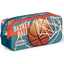 Renas Store Coral High Nefti Turuncu Basketbol Iki Bölmeli Kalem Çantası - Erkek Çocuk