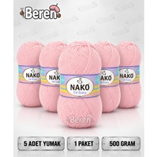Nako Elit Baby - 12381 Pudra Pembe - 5'li Paket - 100GR/250M - Bebek Ipi - Anti Pilling Tüylenmez Ip