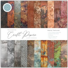 Renas Store Craft Consortium Çift Taraflı Kağıt Ped 12"X12" 30/pkg-Metal Dokular, 20 Tasarım, Çoklu