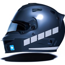 Renas Store Şerit Tasarımlı Taş Grisi Motosiklet Kask Sticker