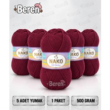 Nako Elit Baby - 0178 Pul Biber - 5'li Paket - 100GR/250M - Bebek Ipi - Anti Pilling Tüylenmez Ip