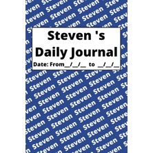 Renas Store Independently Published Personalized Daily Journal - Steven: Blue Cover