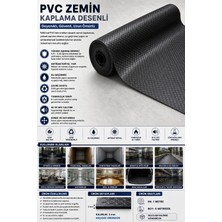 SLC Marketim Pvc Desenli Zemin Kaplama Muşambası 3mm 1x5 Metre Kaymaz Araç Konteyner Oto Taban Kaplaması Siyah