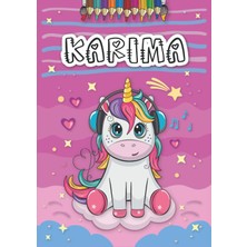 Renas Store Karima: Livre De Coloriage Personnalisé Pour Karima | Licorne | Cadeau D'anniversaire Pour Fille ... | 4 À 8 Ans | 25 Motifs De Licorne Avec Le Prénom Karima, Grand Format A4 (21 x 29.7 Cm)