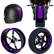 Renas Store Moto Rider 4'lü Sticker Seti Iç Dış Jant Şeridi Kask Çamurluk Çınar Extreme