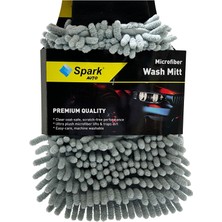 Renas Store Spark 7050 Mikrofiber Şönil Oto Temizlik ve Kurulama Eldiveni 16X24 Cm. Gri