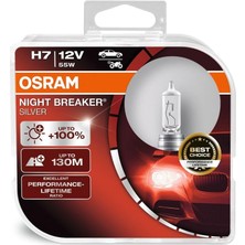 Renas Store Osram Night Breaker Silver 12V H7 55W 64210NBS 130M Fazla Mesafe