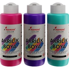 Renas Store Mor-Fuşya-Turkuaz Akrilik Boya 3'lü Set 3X120ML
