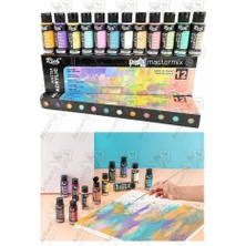 Renas Store Rich Mastermix Akrilik Boya 12 Renk 60 ml 1 Paket Pastel Renkler Akrilik Boya 12 Li Profesyonel Tuval Canvas Boyası