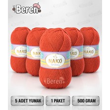 Nako Elit Baby - 10701 Mercan Taşı - 5'li Paket - 100GR/250M - Bebek Ipi - Anti Pilling Tüylenmez Ip