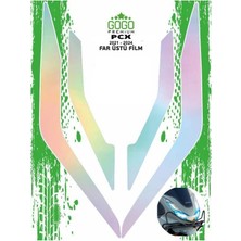 Motosev Honda Pcx 2021 - 2024 Uyumlu Far Üstü Film Hologram