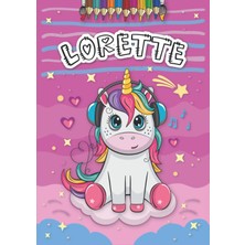 Renas Store Lorette: Livre De Coloriage Personnalisé Pour Lorette | Licorne | Cadeau D'anniversaire Pour Fille ... | 4 À 8 Ans | 25 Motifs De Licorne Avec Le Prénom Lorette, Grand Format A4 (21 x 29.7 Cm)