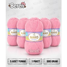 Nako Elit Baby - 6837 Pembe - 5'li Paket - 100GR/250M - Bebek Ipi - Anti Pilling Tüylenmez Ip
