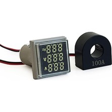 Renas Store 3'lü Volt Amper Hertz Ölçüm Voltmetre AC60-500V 0-100A 20-75Hz