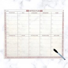 Hace Bazaar Şeffaf Kendiliğinden Yapışkanlı Kalemli Haftalık Planlayıcı 40CM-50CM (4887)