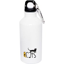 Renas Store Biggdesign Cats Karabinerli Alüminyum Matara 400 ml