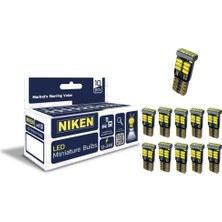 Renas Store Niken LED Ampul T10 Canbus Park Ledi 18 Ledli 6500K Beyaz 12V-24V 10'lu Paket