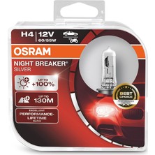 Renas Store Osram Night Breaker Silver H4 Ampul 64193NBS +100% Fazla Işık