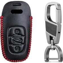 Renas Store Alisveristime Deri Anahtar Kılıfı (Audi A6L A7 A8 Q8 E Tron C8 D5 ile Uyumlu)